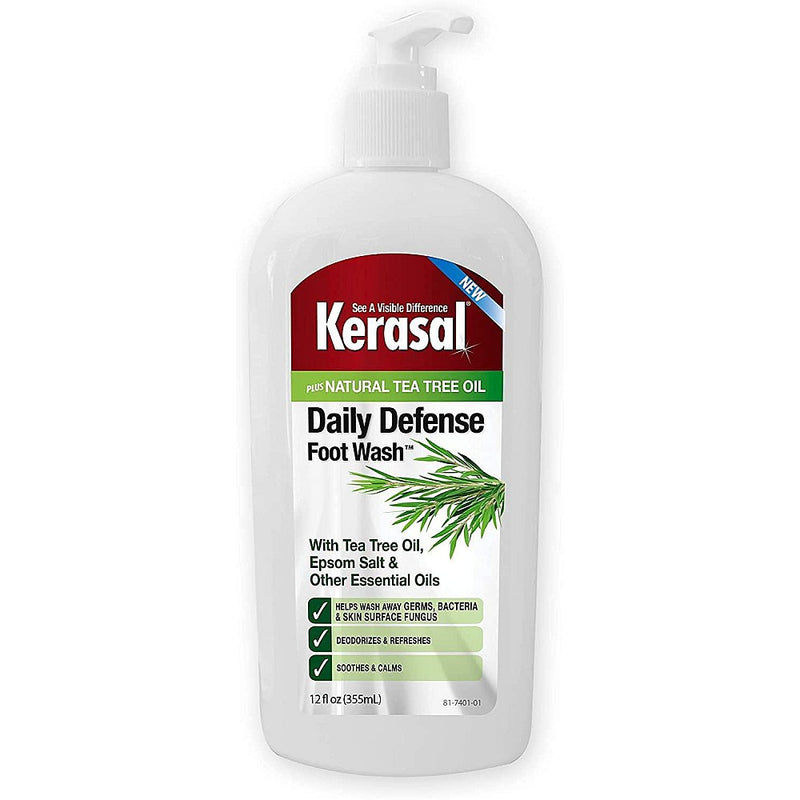 Kerasal Kerasal Daily Defense Foot Wash Plus Natural Tea Tree Oil, 12 Fl Oz Foot Care White Smoke