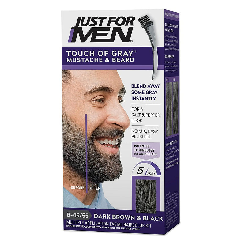 Just for Men Just for Men Touch Of Gray Hair Color, Mustache & Beard, Dark Brown & Black B 45/55 Hair Color Lavender