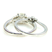 Bids.com .90ct Antique Style Engagement Ring Set 14KT White Gold Rings White Smoke