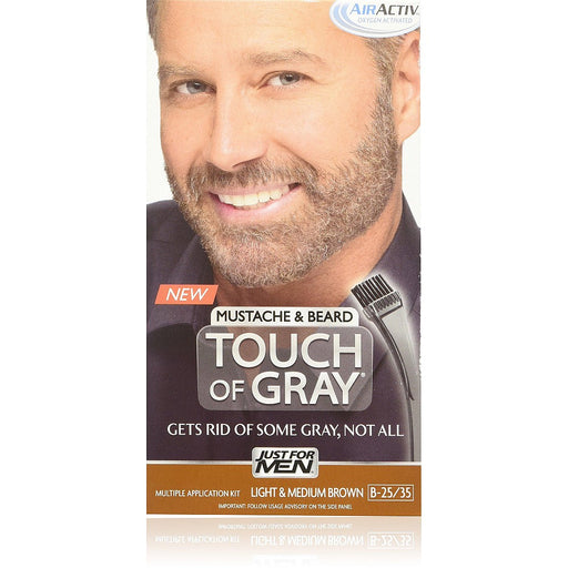 0 Just For Men Touch Of Gray Mustache & Beard Color - Light & Med Brown Hair Color Navajo White Default Title