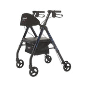 RIO Medical Supplies Rhythm Healthcare Aluminum 4 Wheel Rollator with Universal Height Adjustment White Smoke