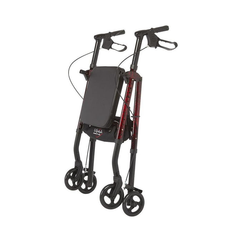 RIO Medical Supplies Rhythm Healthcare Aluminum 4 Wheel Rollator with Universal Height Adjustment White Smoke