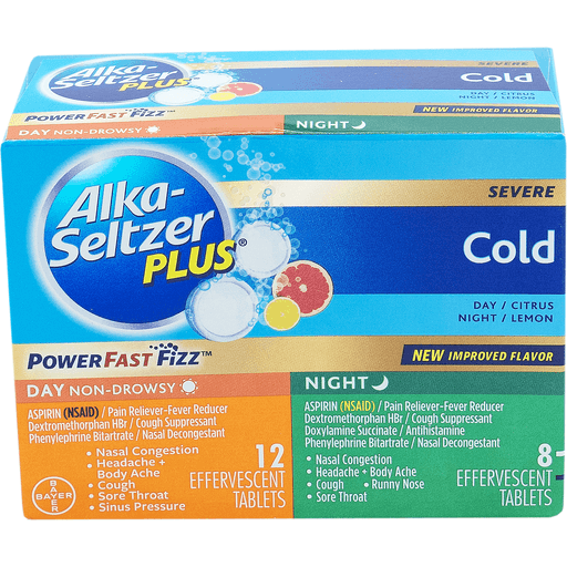 Alka-Seltzer Alka-Seltzer Plus Severe Cold, PowerFast Fizz, Effervescent Tablets Personal Care Goldenrod