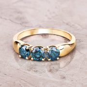 Bids.com 1.03 Carat Genuine Blue Diamond 14K Yellow Gold Ring Rings Light Gray size 6.00,size 7.00,size 8.00