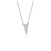 Bids.com Diamond Inverted Triangle Pendant in 14k White Gold Necklaces White Smoke 16 / White Gold