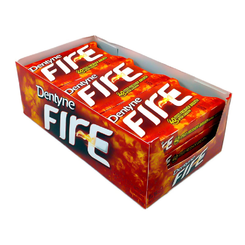 Dentyne Dentyne Fire Gum Sugar Free Spicy Cinnamon Box 9 - 16 Piece Packs Candy & Chocolate White Smoke