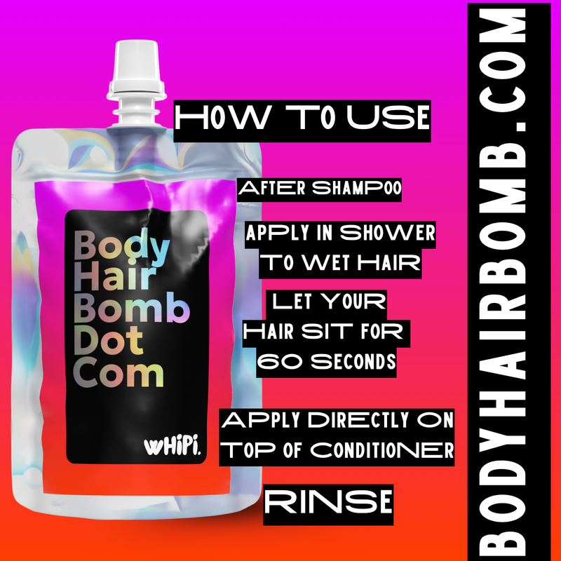 Whipi Co Body Hair Bomb Dot Com- Everything Cream Black 5 oz,1 oz