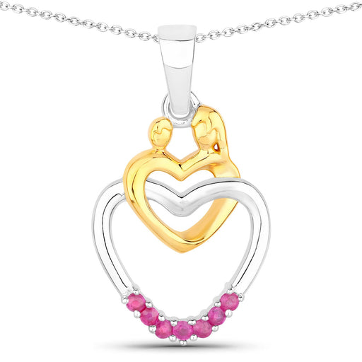Bids.com 0.14 Carat Genuine Ruby .925 Sterling Silver Pendant Pendants White Smoke size 18.00