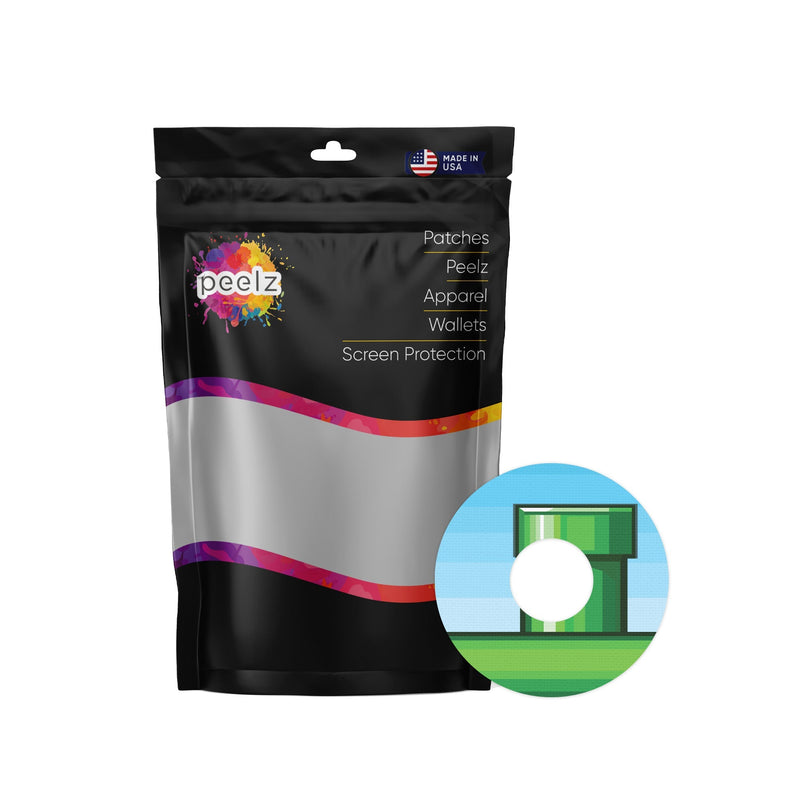 Peelz 80s Gamer Patch Tape Designed for the FreeStyle Libre 3 Plus & Lingo Patch Medical Tape White Smoke 12-Pack (Set of 12 Patches),4-Pack (Set of 4 Patches)