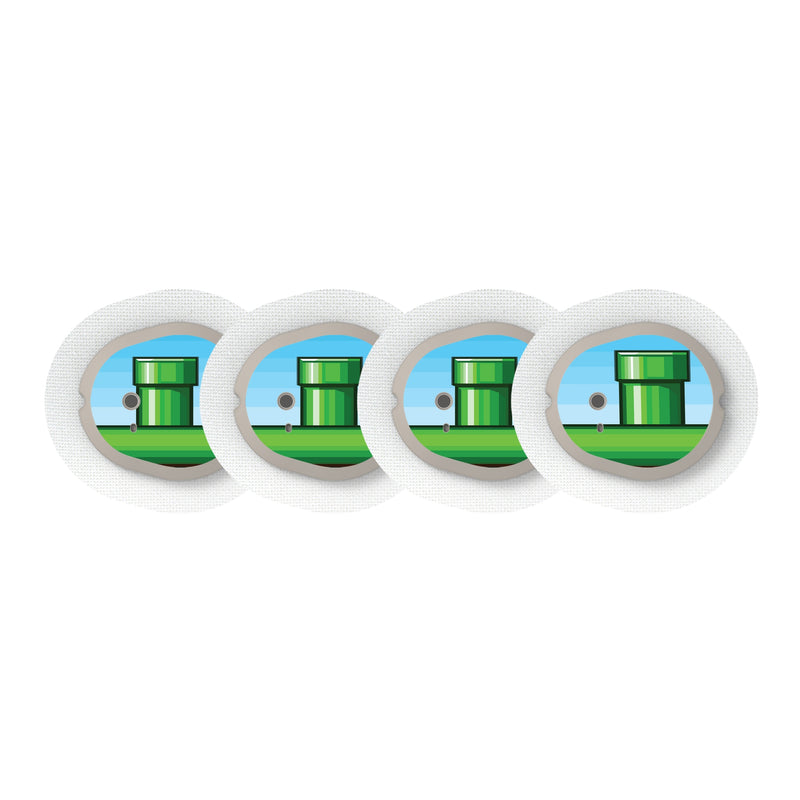 Peelz 80s Gamer Sticker Designed for the DEXCOM G7 and Stelo Transmitter Peelz/Stickers White Smoke 4-pack (Set of 4 Stickers)