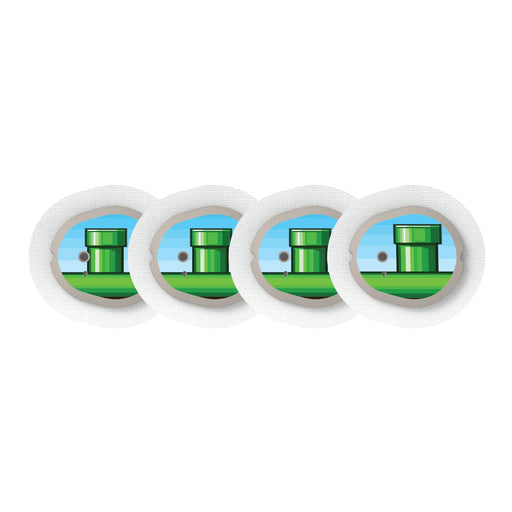 Peelz 80s Gamer Sticker Designed for the DEXCOM G7 and Stelo Transmitter Peelz/Stickers White Smoke 4-pack (Set of 4 Stickers)
