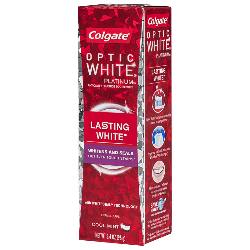 Colgate Colgate Optic White Platinum Whiten & Protect Toothpaste 3.3 Oz Toothpaste Brown