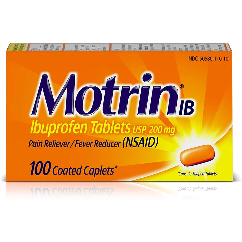 Motrin Motrin IB (Ibuprofen) 200 mg Caplets, 6 Packs of 4 Caplets Medicine & Drugs Chocolate