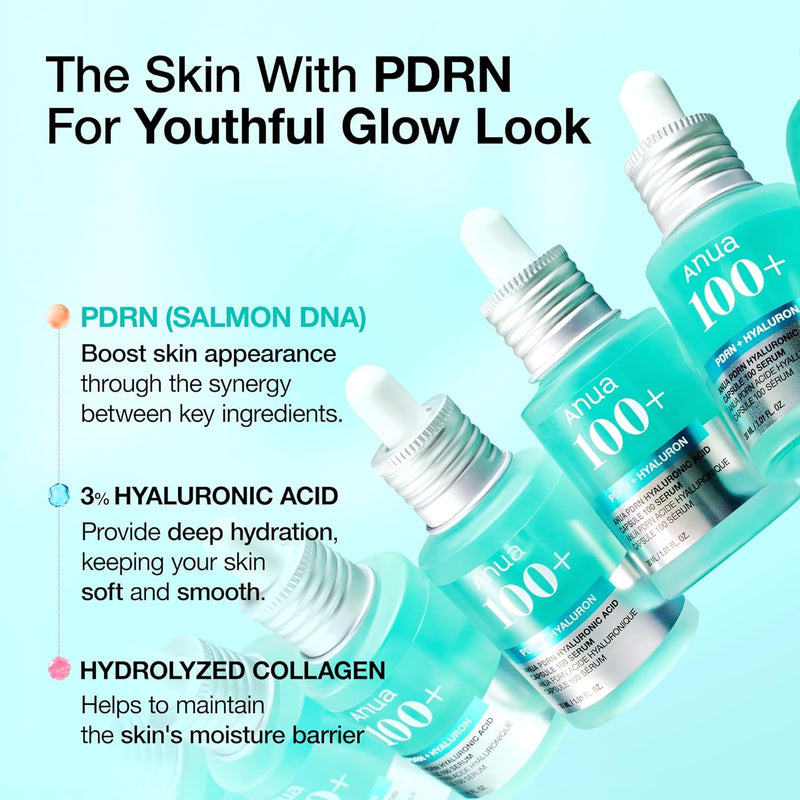 AsiaBeautyMall ANUA PDRN Hyaluronic Acid Capsule 100 Serum Serum Light Cyan