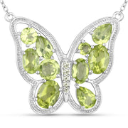 Bids.com 4.65 Carat Genuine Peridot .925 Sterling Silver Necklace Necklaces White Smoke