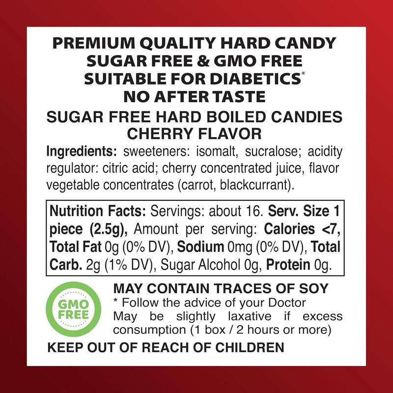 Swiss Imports Swiss Imports Cherry Sugarfree Candy Bonbons - 1.4oz Candy Brown