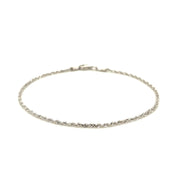 Bids.com 14k White Gold Solid Diamond Cut Rope Bracelet 1.5mm Bracelets White Smoke 7 / White Gold
