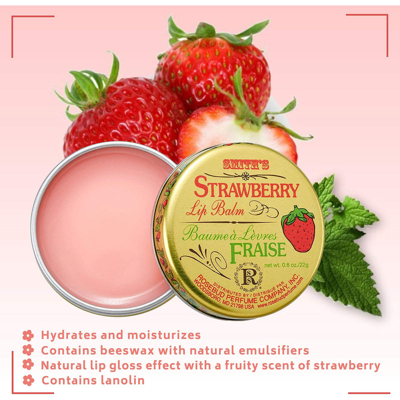 Smith's Rosebud Perfume Co. Strawberry Lip Balm 0.8 oz Lip Balm Bisque