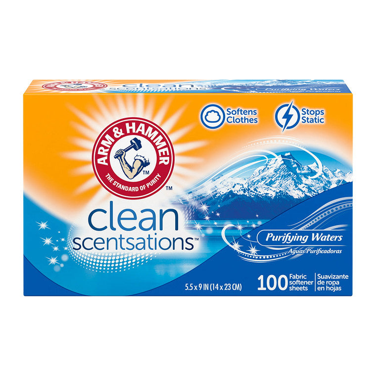 Arm & Hammer Arm & Hammer Clean Scentsations Fabric Softener Dryer Sheets Purifying Waters Fabric Softeners & Dryer Sheets Dark Orange