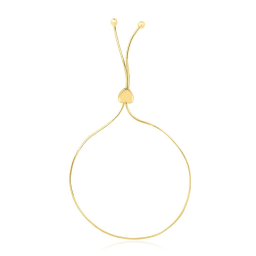 Bids.com 14k Yellow Gold Adjustable Lariat Style Heart Motif Bracelet Bracelets White Smoke 9.25 / Yellow Gold