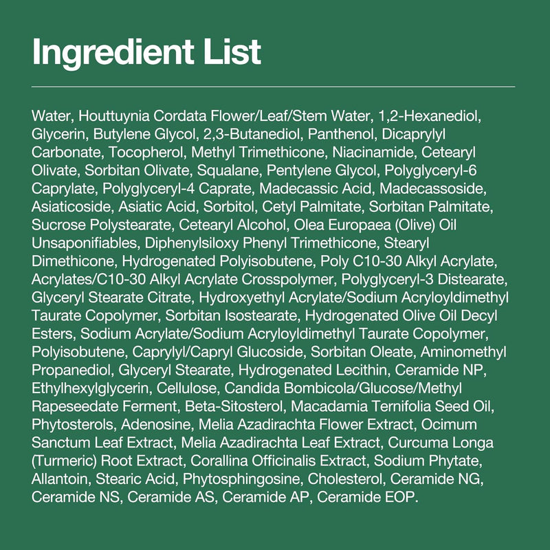 AsiaBeautyMall ANUA Heartleaf Centella Red Spot Cream Moisturizer Sea Green
