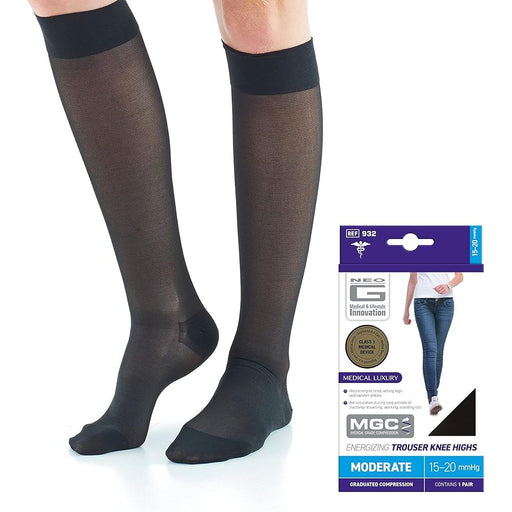 Neo G NEO G Energizing Knee High Compression Socks, Black, X-Large (XL) Socks White Smoke