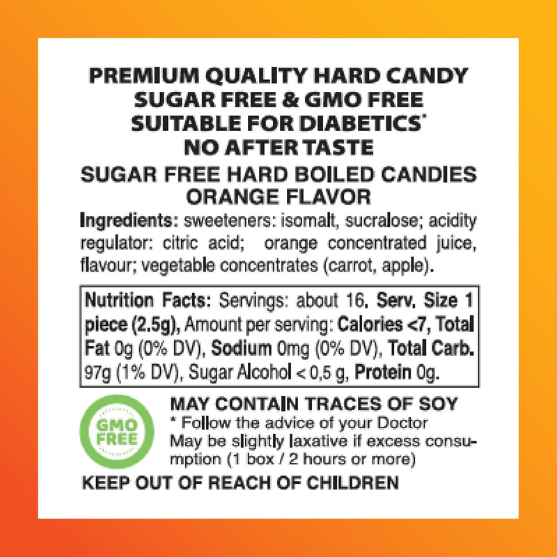 Swiss Imports Swiss Imports Orange Sugarfree Candy Bonbons - 1.4oz Sugarfree Candy Dark Slate Gray