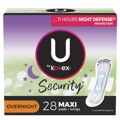 U by Kotex U by Kotex Security Overnight Pads 6 Packs of 28 Feminine Pads & Protectors Dark Slate Gray