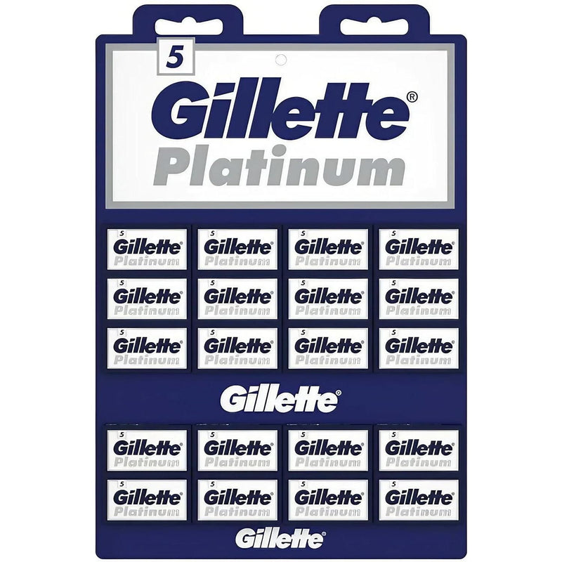 Gillette Gillette Platinum Double Edge Razor Blades - 20x5 Pack Razor Blades Midnight Blue