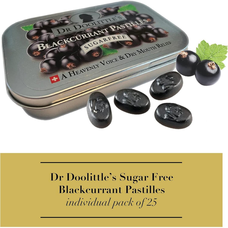 Dr Doolittle's Dr Doolittle's Blackcurrant Sugarfree Pastilles - 25 Count 60g Sugarfree Pastilles Dark Khaki