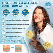 Nature Target Marine Collagen Peptides Powder, 10 Billion CFUs, 12.35 OZ Collagen White Smoke