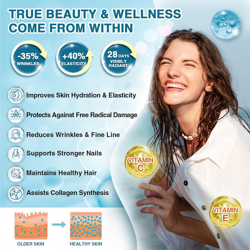 Nature Target Marine Collagen Peptides Powder, 10 Billion CFUs, 12.35 OZ Collagen White Smoke