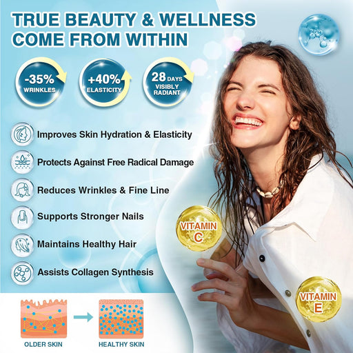 Nature Target Marine Collagen Peptides Powder, 10 Billion CFUs, 12.35 OZ Collagen White Smoke