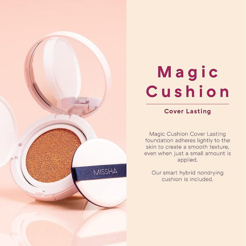 AsiaBeautyMall Missha M Magic Cushion Cover Lasting #23 Neutral Medium Beige Foundation Antique White