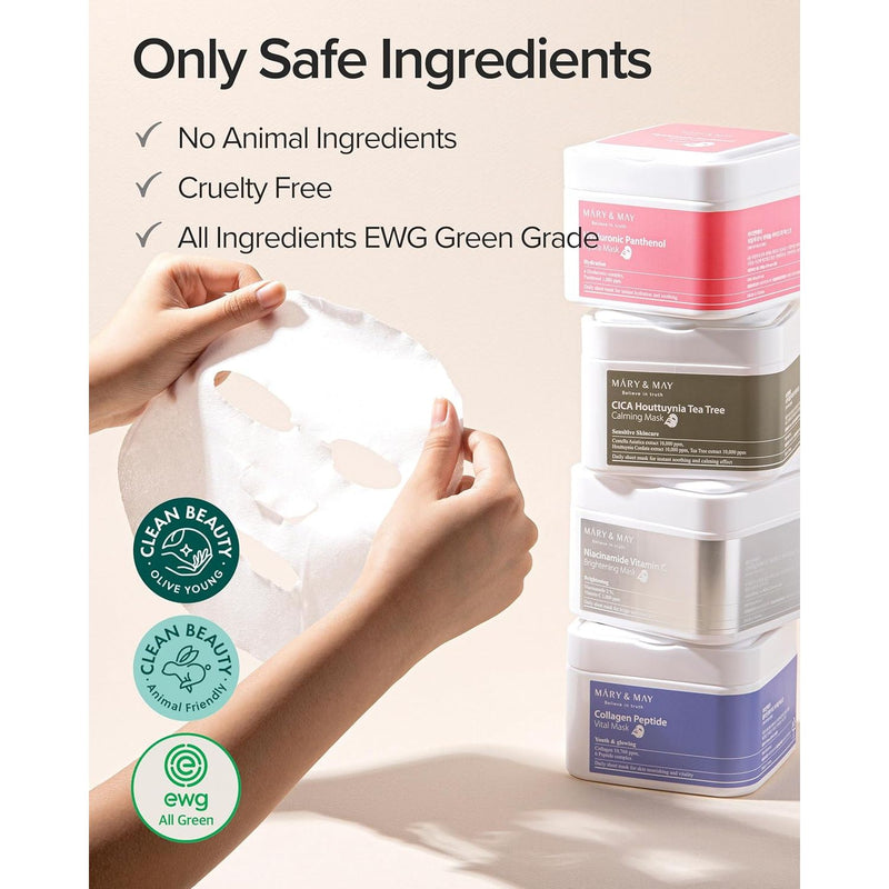 AsiaBeautyMall Mary & May Collagen Peptide Vital Mask Face Mask Misty Rose