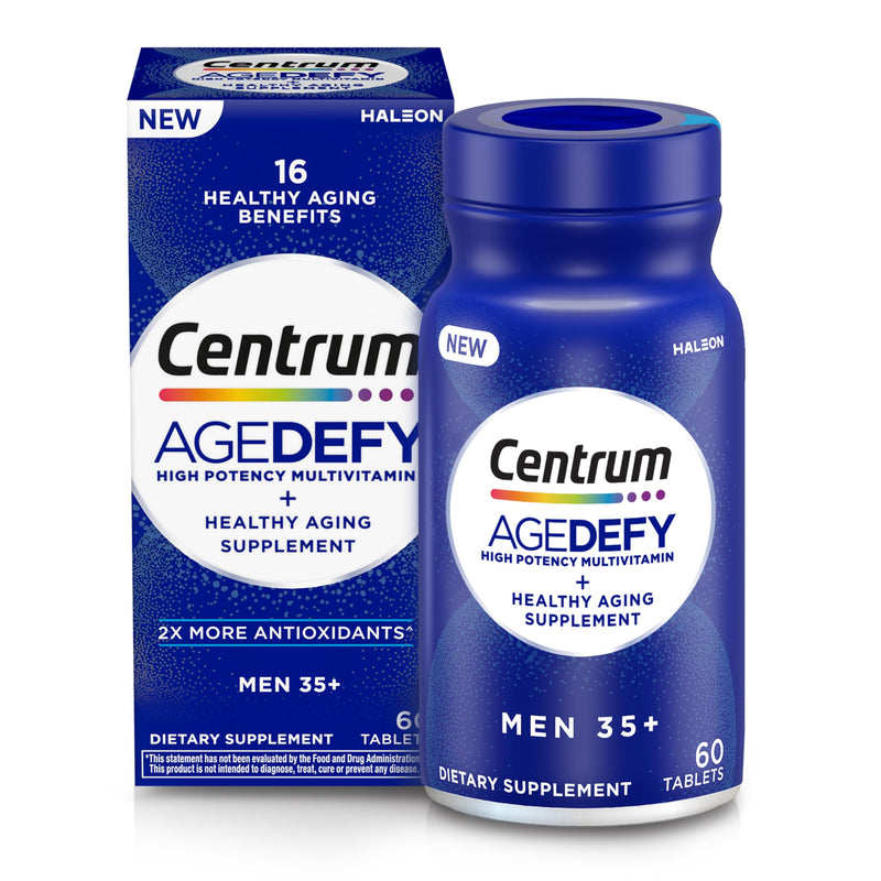 Centrum Centrum Age Defy Men's High Potency Multivitamin 60 Caplets Vitamins & Supplements White Smoke