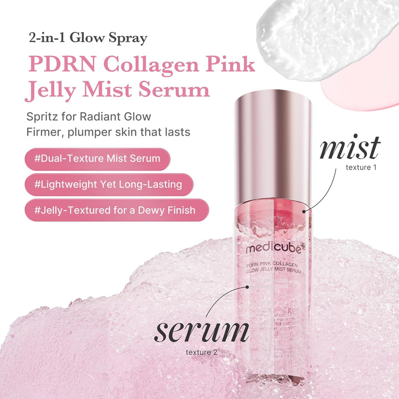 AsiaBeautyMall Medicube PDRN Pink Collagen Glow Jelly Mist Serum Serum White Smoke