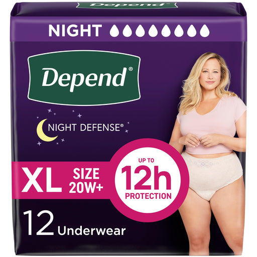Depend Depend Silhouette Maximum Absorbency Underwear for Women, Large - 24 Count (2 Packs of 12) Incontinence Aids Midnight Blue