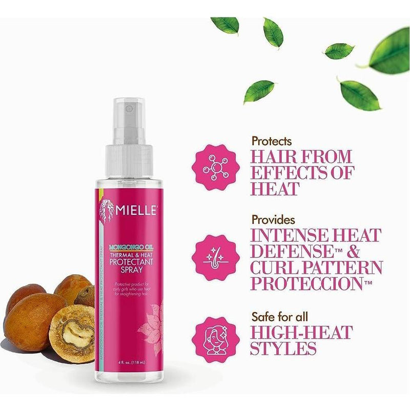 Mielle Organics Mielle Mongongo Oil Thermal & Heat Protectant Spray 4oz Heat Protectant Spray Maroon