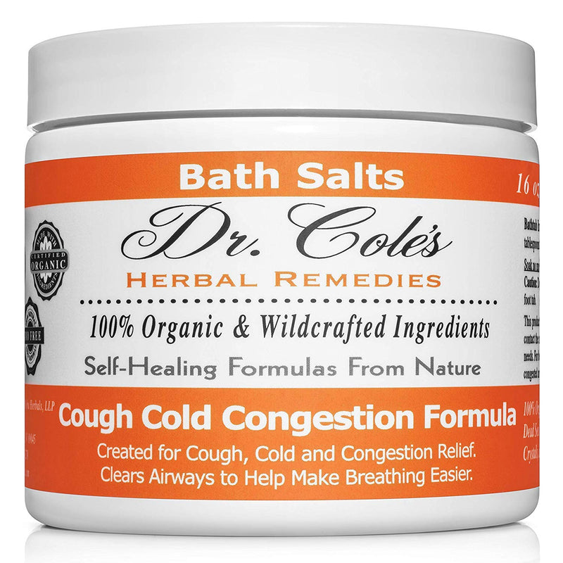 COLEHERBALS LLC 28 - Dr. Cole's Organic Cough Cold Congestion Bath Salts Herbal Lavender