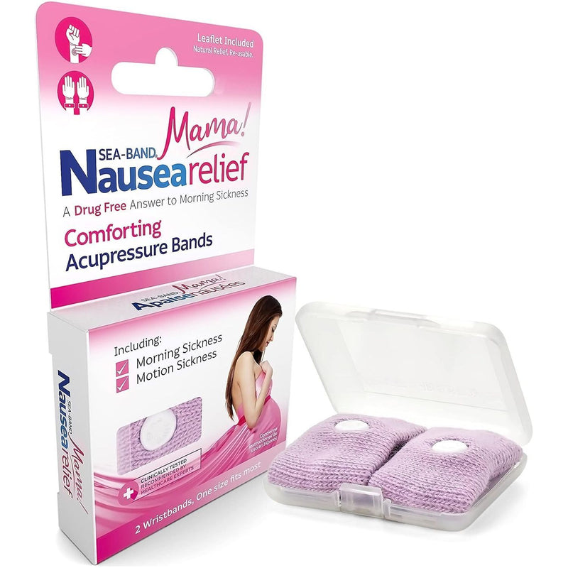Sea-Band Sea-Band Mama Morning Sickness Relief Acupressure Wrist Bands - 1 Pair / 2 Oz Morning Sickness Relief Band Misty Rose