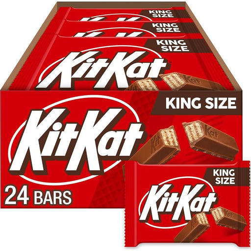 kit kat KIT KAKIT KAT Milk Chocolate Wafer King Size, Candy Bars, 3 oz (24 Count)T 24X3OZ KING SIZE Candy & Chocolate White Smoke