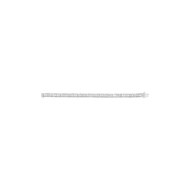 Bids.com 10K White Gold Round and Baguette Cut Diamond Bracelet (2.00 cttw, H-I Color, I2-I3 Clarity) Bracelets Light Gray White.Gold / 7