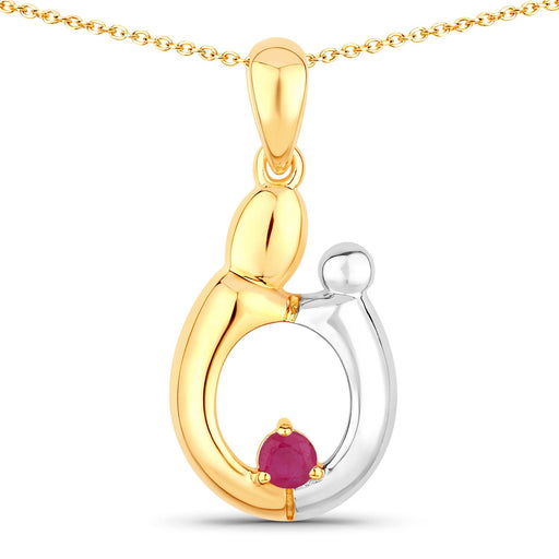 Bids.com 0.20 Carat Genuine Ruby .925 Sterling Silver Pendant Pendants White Smoke size 18.00