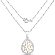 Bids.com 0.45 Carat Genuine White Diamond and Yellow Diamond .925 Sterling Silver Pendant Pendants White Smoke