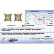 Bids.com IGI Certified 3/8 Cttw Princess-Cut Square Diamond 4-Prong Solitaire Stud Earrings in 14K Yellow Gold (K-L Color, I1-I2 Clarity) Earrings White Smoke Yellow.Gold / 0.4