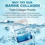 Nature Target Marine Collagen Peptides Powder, 10 Billion CFUs, 12.35 OZ Collagen Pale Turquoise