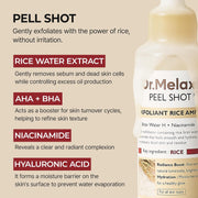 AsiaBeautyMall Dr. Melaxin Peel Shot Exfoliant Rice Ampoule Face Cleanser Light Gray