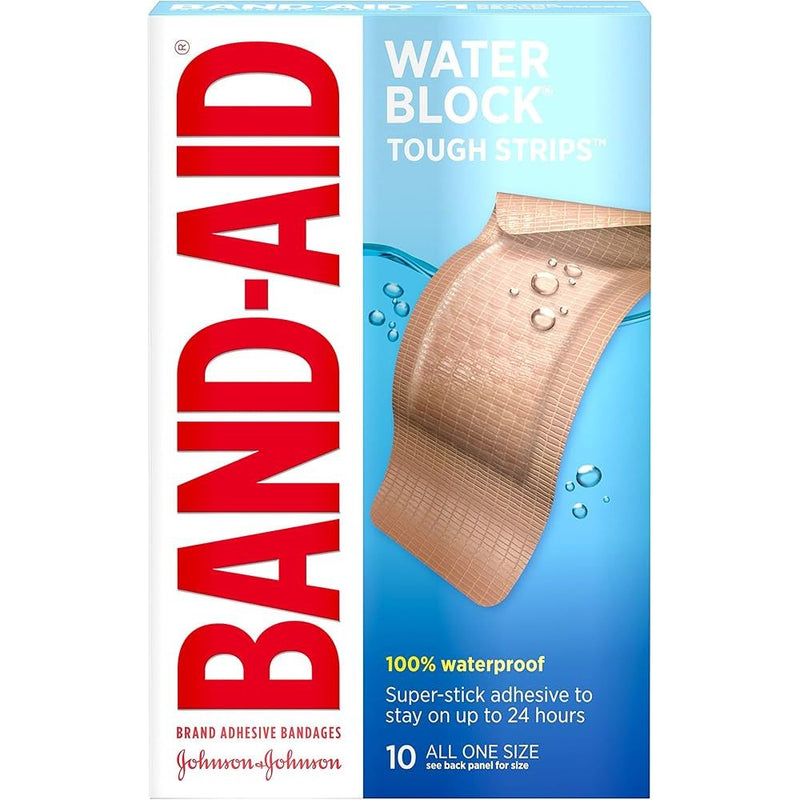 Band-Aid Band-Aid Tough Strips Adhesive Bandages - 10 All One Size Medical Tape & Bandages White Smoke