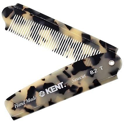 KENT Kent A 82T-TW  Folding Pocket Handmade Comb Hair Comb White Smoke